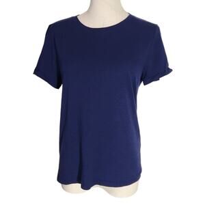 J.Crew Navy Blue Short Sleeve T-Shirt Cotton & Lyocell Blend Womens Size S